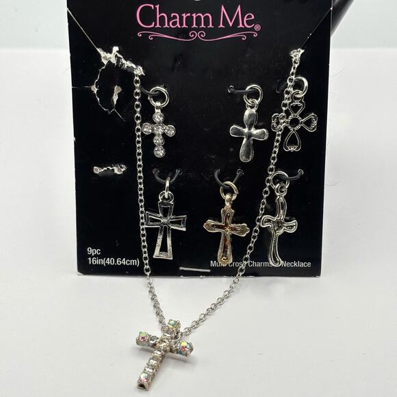 Silver Cross Charm Me Necklace - Picture 1 of 3